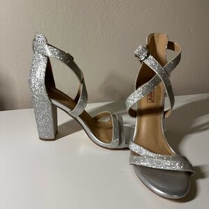 Silver Sparkly Heels Size 7.5